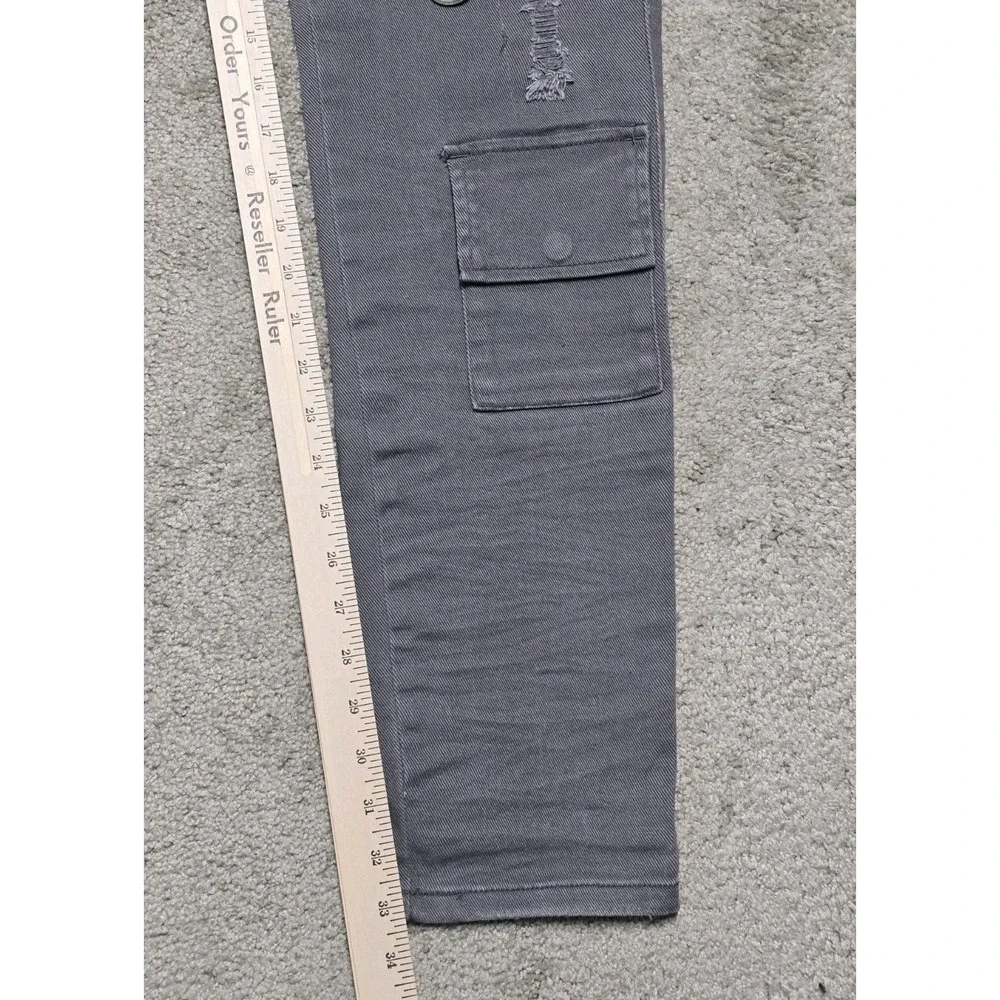 Si Tu Veux Serge De Nimes Men's Size 34 Smoke Gray Wax Stacked‎ Cargo Jeans